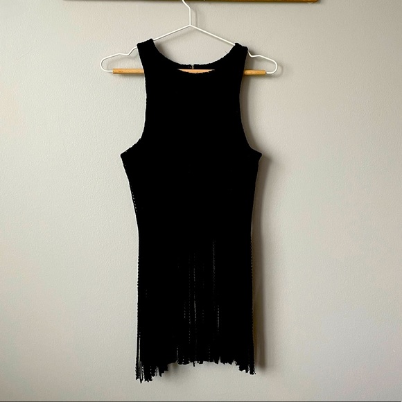 Poetry Cropped Sleeveless Fringe Blouse Size Medium - Picture 3 of 8